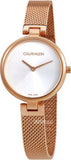  Shop Authentic Calvin Klein Authentic Silver Dial Rose Gold Mesh Bracelet Watch for Women - K8G23626 - Luxxuri