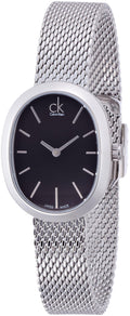  Shop Authentic Calvin Klein Incentive Black Dial Silver Mesh Bracelet Watch for Women - K3P23121 - Luxxuri