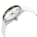  Shop Authentic Calvin Klein Accent Silver Dial White Leather Strap Watch for Men - K2Y2X1KW - Luxxuri