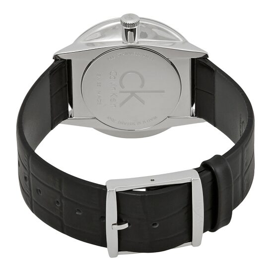 Shop Authentic Calvin Klein Accent Black Dial Black Leather Strap Watch for Men - K2Y2X1C3 - Luxxuri