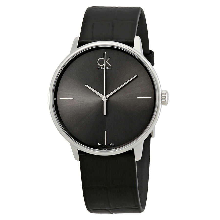  Shop Authentic Calvin Klein Accent Black Dial Black Leather Strap Watch for Men - K2Y2X1C3 - Luxxuri