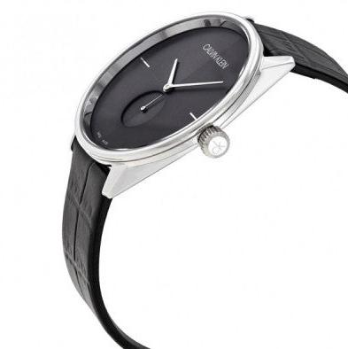  Shop Authentic Calvin Klein Accent Black Dial Black Leather Strap Watch for Men - K2Y211C3 - Luxxuri