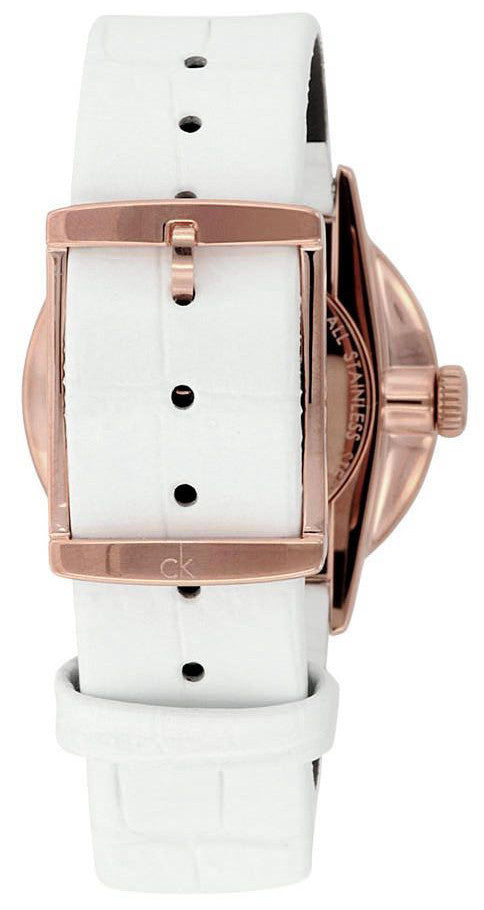  Shop Authentic Calvin Klein Accent Silver Dial White Leather Strap Watch for Women - K2Y236K6 - Luxxuri