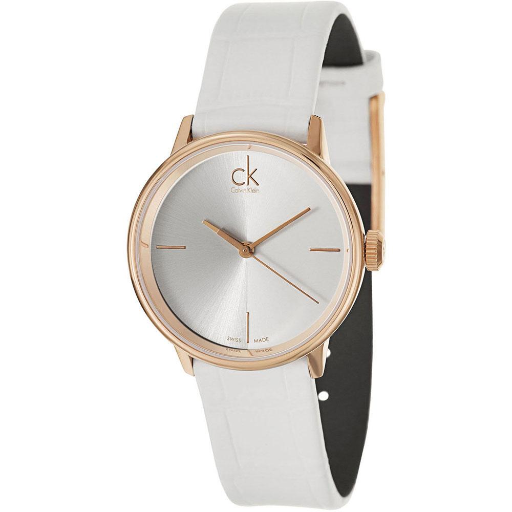  Shop Authentic Calvin Klein Accent White Dial White Leather Strap Watch for Women - K2Y2Y6K6 - Luxxuri