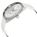  Shop Authentic Calvin Klein Accent Silver Dial White Leather Strap Watch for Women - K2Y211K6 - Luxxuri