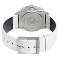  Shop Authentic Calvin Klein Accent Silver Dial White Leather Strap Watch for Women - K2Y211K6 - Luxxuri
