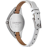  Shop Authentic Calvin Klein Rebel White Dial White Leather Strap Watch for Women - K8P231L6 - Luxxuri