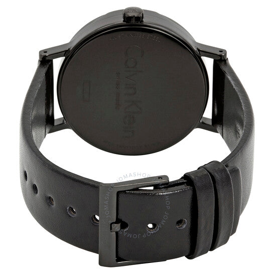  Shop Authentic Calvin Klein Boost Black Dial Black Leather Strap Watch for Men - K7Y214CZ - Luxxuri