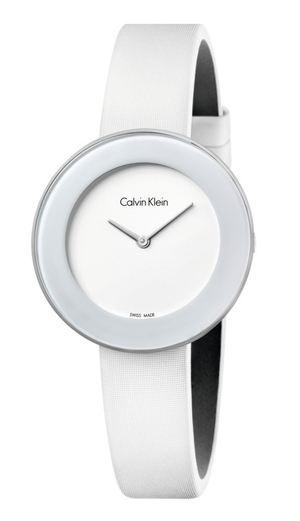  Shop Authentic Calvin Klein Chic White Dial White Leather Strap Watch for Women - K7N23TK2 - Luxxuri