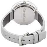  Shop Authentic Calvin Klein Chic Silver Dial White Leather Strap Watch for Women - K7N23UP8 - Luxxuri