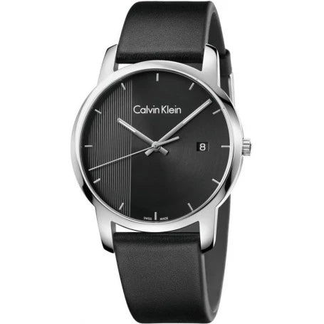  Shop Authentic Calvin Klein City Quartz Black Dial Black Leather Strap Watch for Men - K2G2G1C1 - Luxxuri