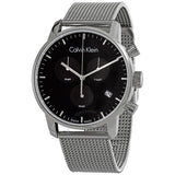  Shop Authentic Calvin Klein City Chronograph Black Dial Silver Mesh Bracelet Watch for Men - K2G27121 - Luxxuri