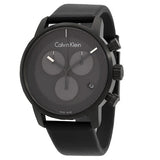  Shop Authentic Calvin Klein City Chronograph Grey Dial Black Leather Strap Watch for Men - K2G177C3 - Luxxuri
