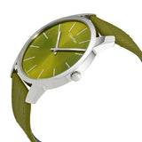  Shop Authentic Calvin Klein City Green Dial Green Leather Strap Watch for Men - K2G211WL - Luxxuri