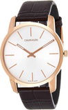  Shop Authentic Calvin Klein City White Dial Brown Leather Strap Watch for Men - K2G21629 - Luxxuri