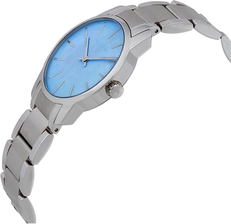  Shop Authentic Calvin Klein City Mother of Pearl Blue Dial Silver Steel Strap Watch for Women - K2G2314X - Luxxuri