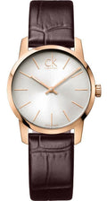  Shop Authentic Calvin Klein City White Mother of Pearl Dial Brown Leather Strap Watch for Women - K2G23620 - Luxxuri