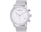  Shop Authentic Calvin Klein City Chronograph White Dial Silver Mesh Bracelet Watch for Men - K2G27126 - Luxxuri