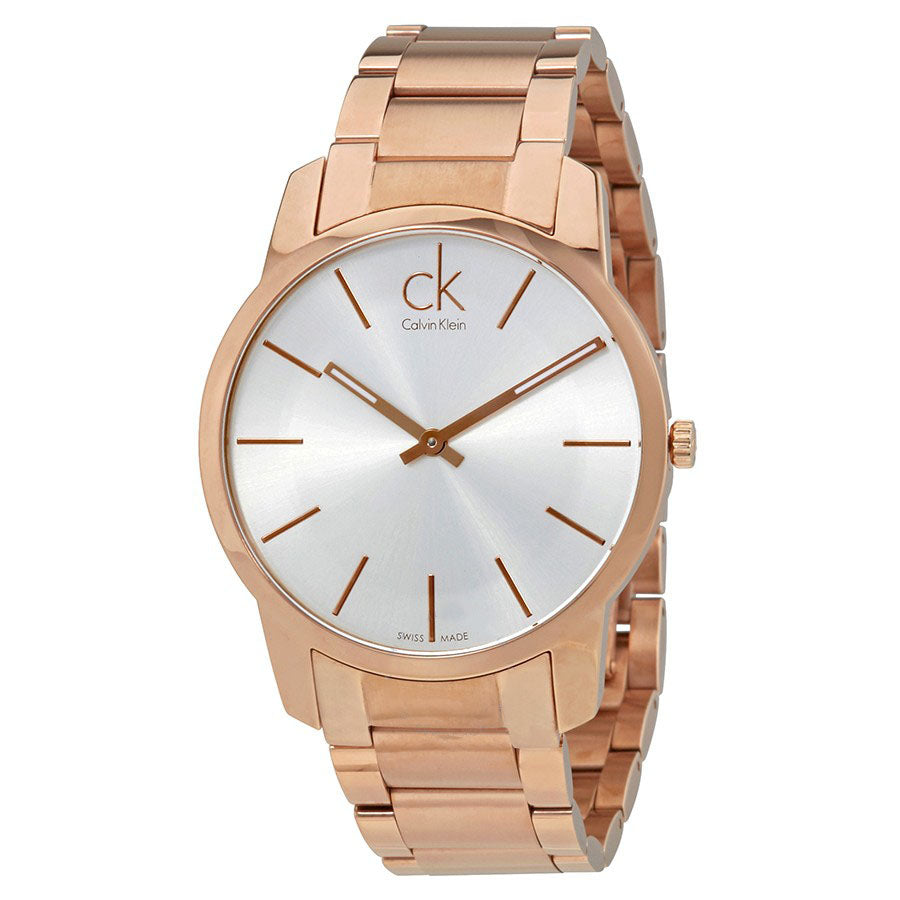  Shop Authentic Calvin Klein City White Dial Rose Gold Steel Strap Watch for Men - K2G21646 - Luxxuri