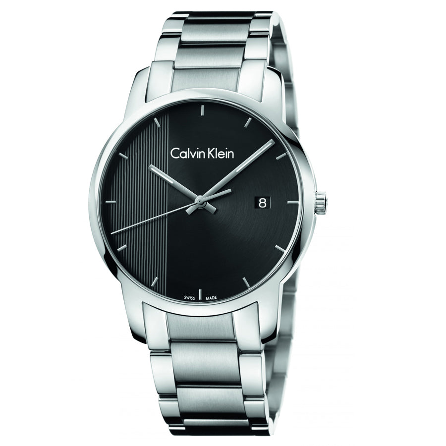  Shop Authentic Calvin Klein City Chronograph Black Dial Silver Steel Strap Watch for Men - K2G2G14Y - Luxxuri