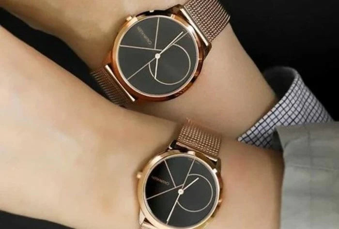  Shop Authentic Calvin Klein Minimal Black Dial Rose Gold Mesh Bracelet Watch for Men - K3M21621 - Luxxuri