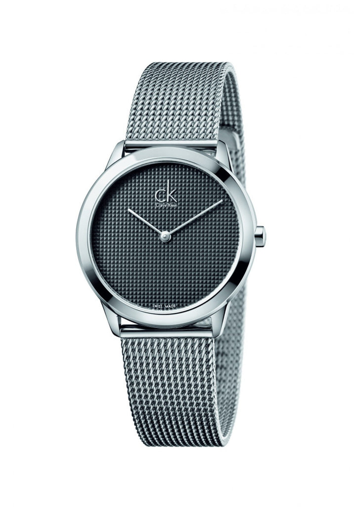  Shop Authentic Calvin Klein Minimal Grey Dial Silver Mesh Bracelet Watch for Women - K3M2312X - Luxxuri