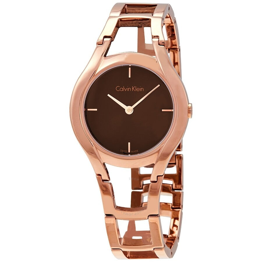  Shop Authentic Calvin Klein Class Brown Dial Rose Gold Steel Strap Watch for Women - K6R2362K - Luxxuri