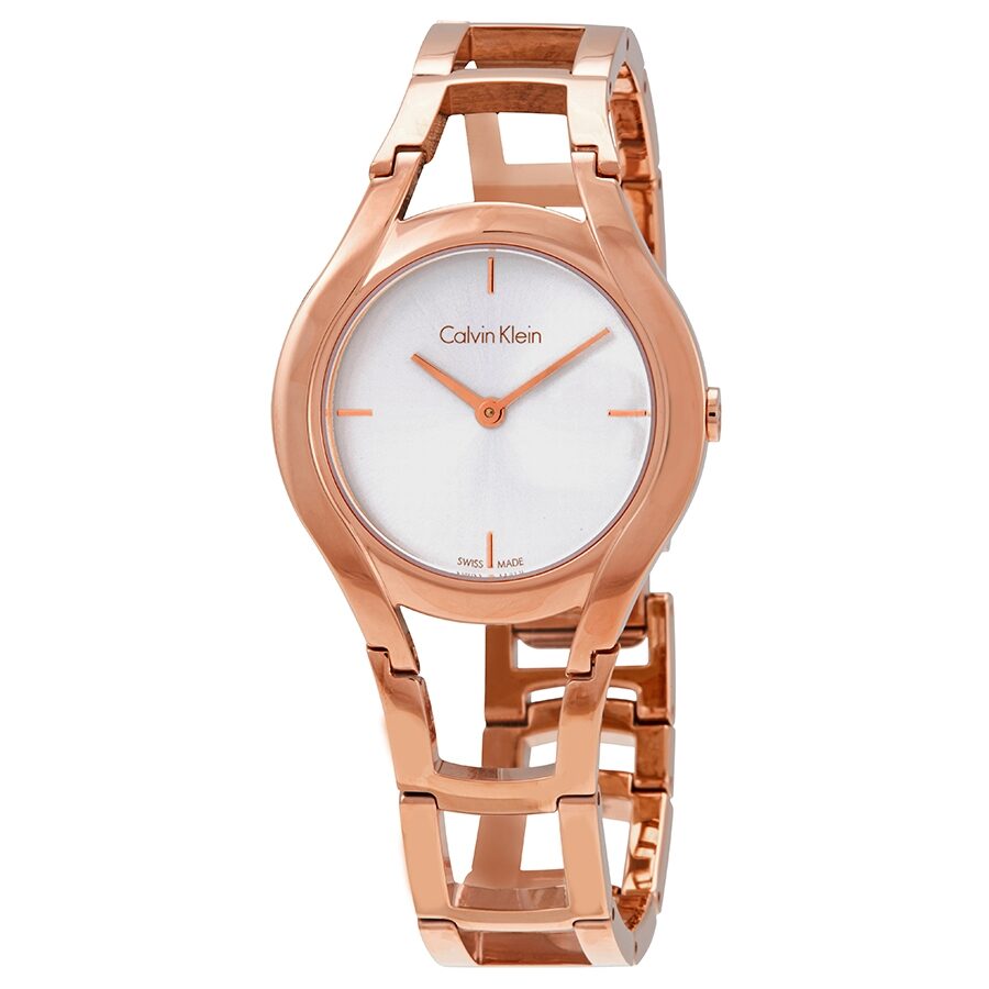  Shop Authentic Calvin Klein Class White Dial Rose Gold Steel Strap Watch for Women - K6R23626 - Luxxuri