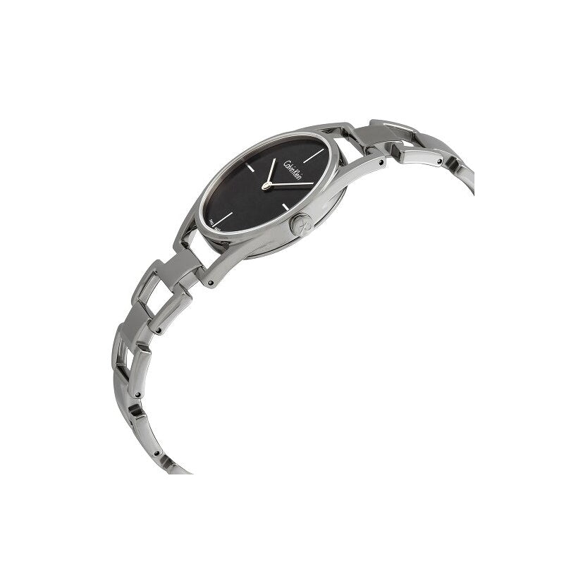  Shop Authentic Calvin Klein Dainty Black Dial Silver Steel Strap Watch for Women - K7L23141 - Luxxuri