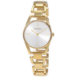  Shop Authentic Calvin Klein Dainty White Dial Gold Steel Strap Watch for Women - K7L23546 - Luxxuri