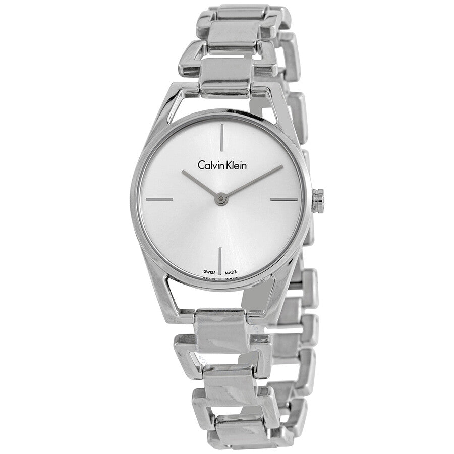  Shop Authentic Calvin Klein Dainty Silver Dial Silver Steel Strap Watch for Women - K7L23146 - Luxxuri