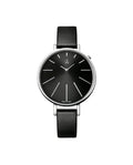  Shop Authentic Calvin Klein Equal Black Dial Black Leather Strap Watch for Women - K3E231C1 - Luxxuri