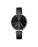  Shop Authentic Calvin Klein Equal Black Dial Black Leather Strap Watch for Women - K3E231C1 - Luxxuri