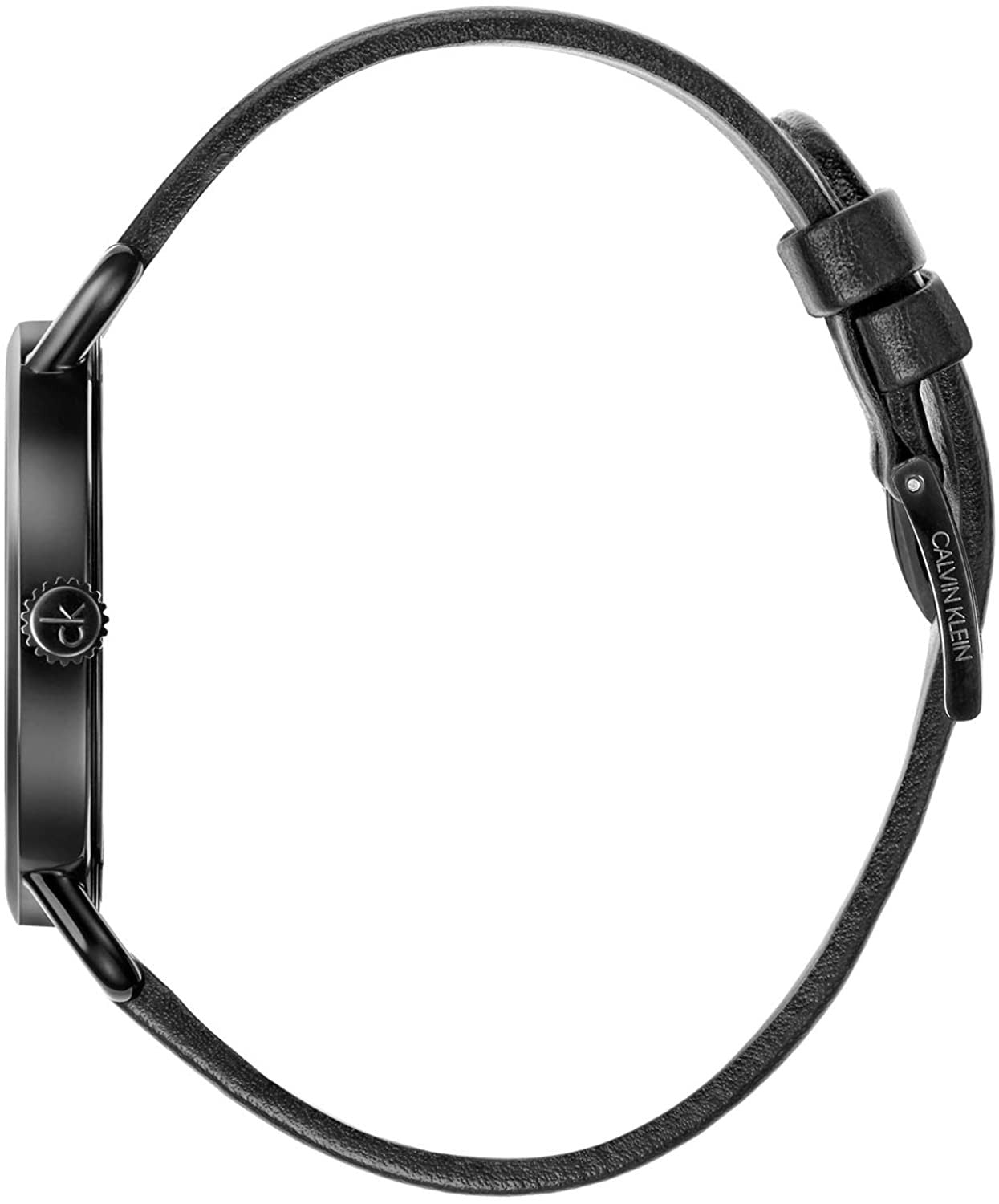  Shop Authentic Calvin Klein Even Maroon Dial Black Leather Strap Watch for Men - K7B214CP - Luxxuri