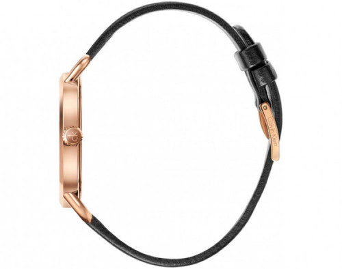  Shop Authentic Calvin Klein Even White Dial Black Leather Strap Watch for Women - K7B216C6 - Luxxuri