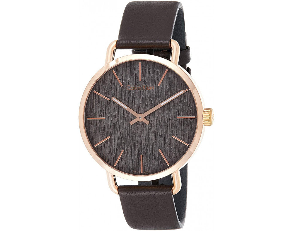  Shop Authentic Calvin Klein Even Grey Dial Brown Leather Strap Watch for Women - K7B236G3 - Luxxuri