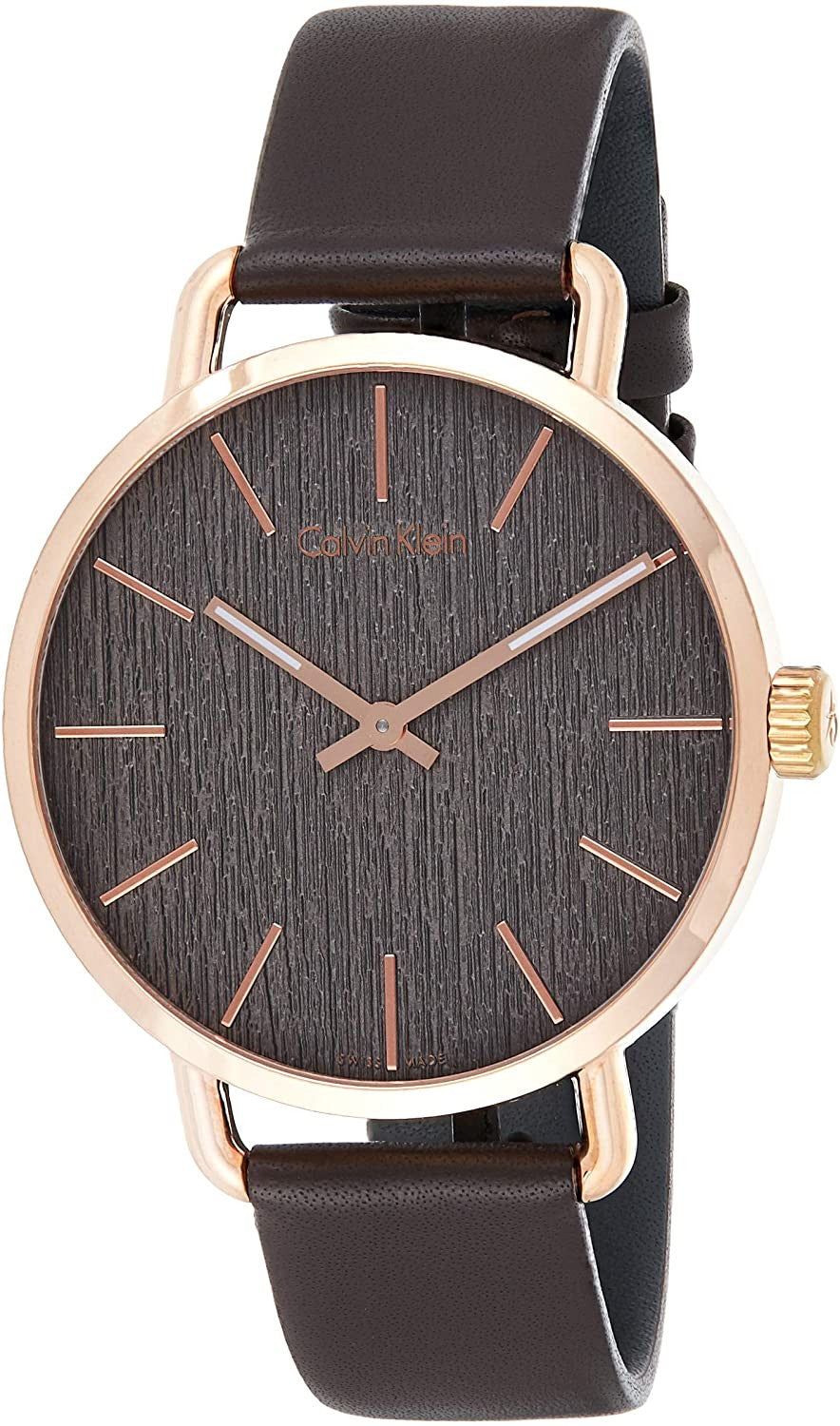  Shop Authentic Calvin Klein Even Grey Dial Brown Leather Strap Watch for Women - K7B216G3 - Luxxuri