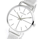  Shop Authentic Calvin Klein Even White Dial Silver Mesh Bracelet Watch for Women - K7B23126 - Luxxuri