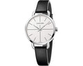  Shop Authentic Calvin Klein Evan White Dial Black Leather Strap Watch for Women - K7B231CY - Luxxuri