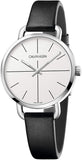  Shop Authentic Calvin Klein Evan White Dial Black Leather Strap Watch for Women - K7B231CY - Luxxuri