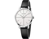  Shop Authentic Calvin Klein Evan White Dial Black Leather Strap Watch for Women - K7B231CY - Luxxuri