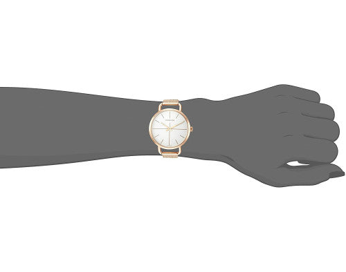  Shop Authentic Calvin Klein Even White Dial Rose Gold Mesh Bracelet Watch for Women - K7B23626 - Luxxuri