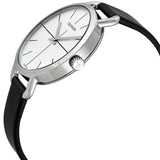  Shop Authentic Calvin Klein Evan White Dial Black Leather Strap Watch for Women - K7B231CY - Luxxuri