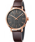  Shop Authentic Calvin Klein Even Grey Dial Brown Leather Strap Watch for Women - K7B216G3 - Luxxuri