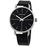  Shop Authentic Calvin Klein Even Black Dial Black Leather Strap Watch for Women - K7B211C1 - Luxxuri
