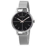  Shop Authentic Calvin Klein Even Black Dial Silver Mesh Bracelet Watch for Women - K7B23121 - Luxxuri