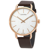  Shop Authentic Calvin Klein Even Silver Dial Brown Leather Strap Watch for Men - K7B216G6 - Luxxuri
