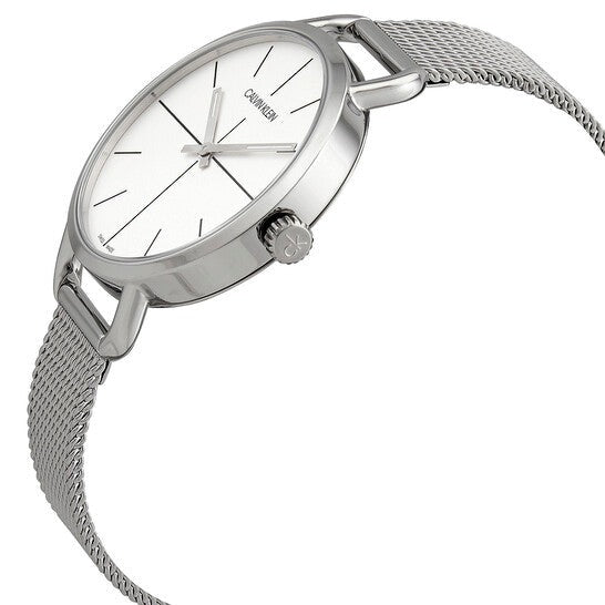  Shop Authentic Calvin Klein Even White Dial Silver Mesh Bracelet Watch for Women - K7B23126 - Luxxuri