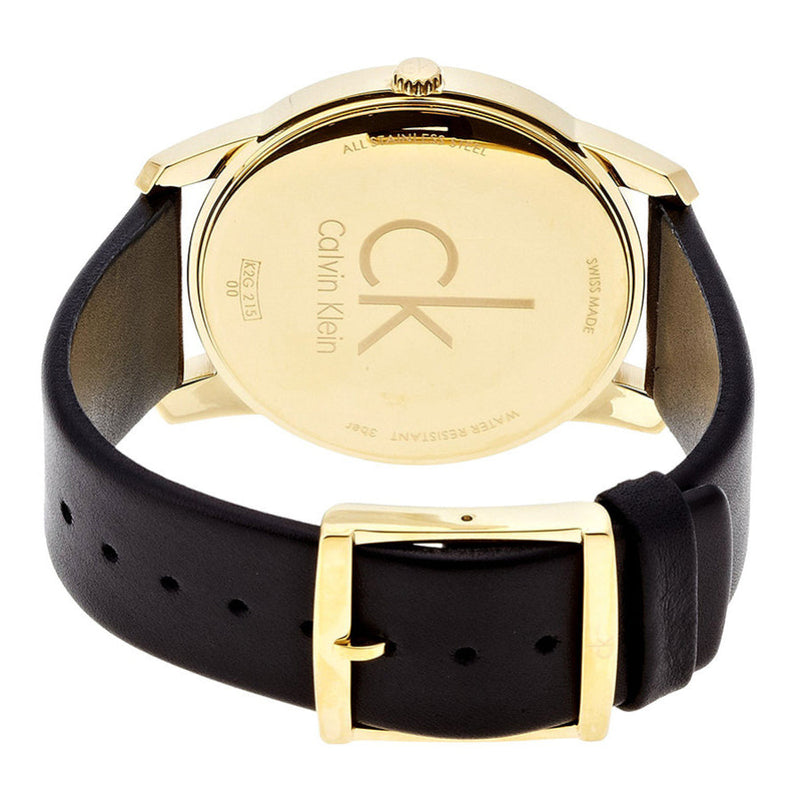  Shop Authentic Calvin Klein City Silver Dial Black Leather Strap Watch for Men - K2G21520 - Luxxuri