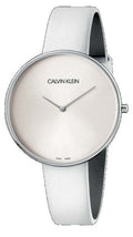  Shop Authentic Calvin Klein Full Moon White Dial White Leather Strap Watch for Women - K8Y231L6 - Luxxuri